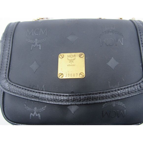 ✨ MCM Mini Crossbody Bag Black Canvas EUC - Picture 2 of 6